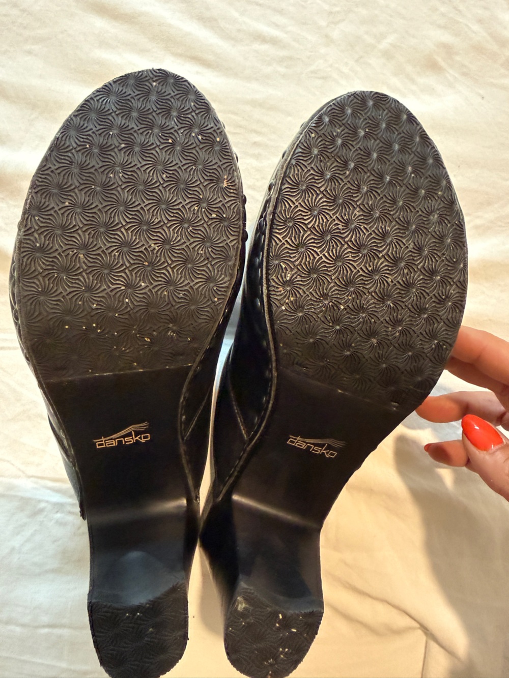 Dansko Black Leather Heeled Slip-On Mules - Picture 6 of 7